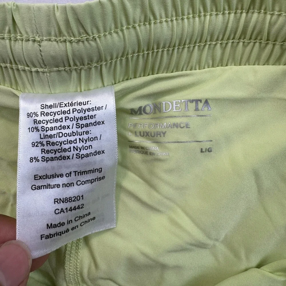 Mondetta Athletic Running Shorts Womens Large Green Performance Luxury Stretch